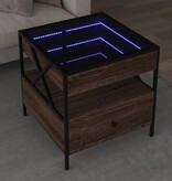 VidaXL Salontafel met Infinity LED 50x50x51 cm bruin eikenkleurig