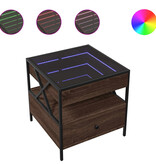 VidaXL Salontafel met Infinity LED 50x50x51 cm bruin eikenkleurig