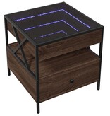 VidaXL Salontafel met Infinity LED 50x50x51 cm bruin eikenkleurig