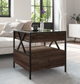 VidaXL Salontafel met Infinity LED 50x50x51 cm bruin eikenkleurig