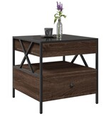 VidaXL Salontafel met Infinity LED 50x50x51 cm bruin eikenkleurig