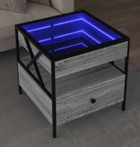 VidaXL Salontafel met Infinity LED 50x50x51 cm grijs sonoma eikenkleur