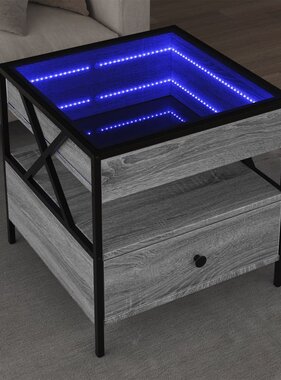 VidaXL Salontafel met Infinity LED 50x50x51 cm grijs sonoma eikenkleur