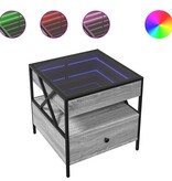 VidaXL Salontafel met Infinity LED 50x50x51 cm grijs sonoma eikenkleur