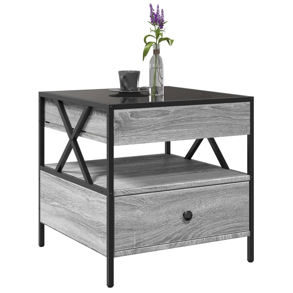 VidaXL Salontafel met Infinity LED 50x50x51 cm grijs sonoma eikenkleur