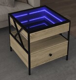 VidaXL Salontafel met Infinity LED 50x50x51 cm sonoma eikenkleurig