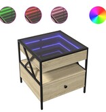 VidaXL Salontafel met Infinity LED 50x50x51 cm sonoma eikenkleurig