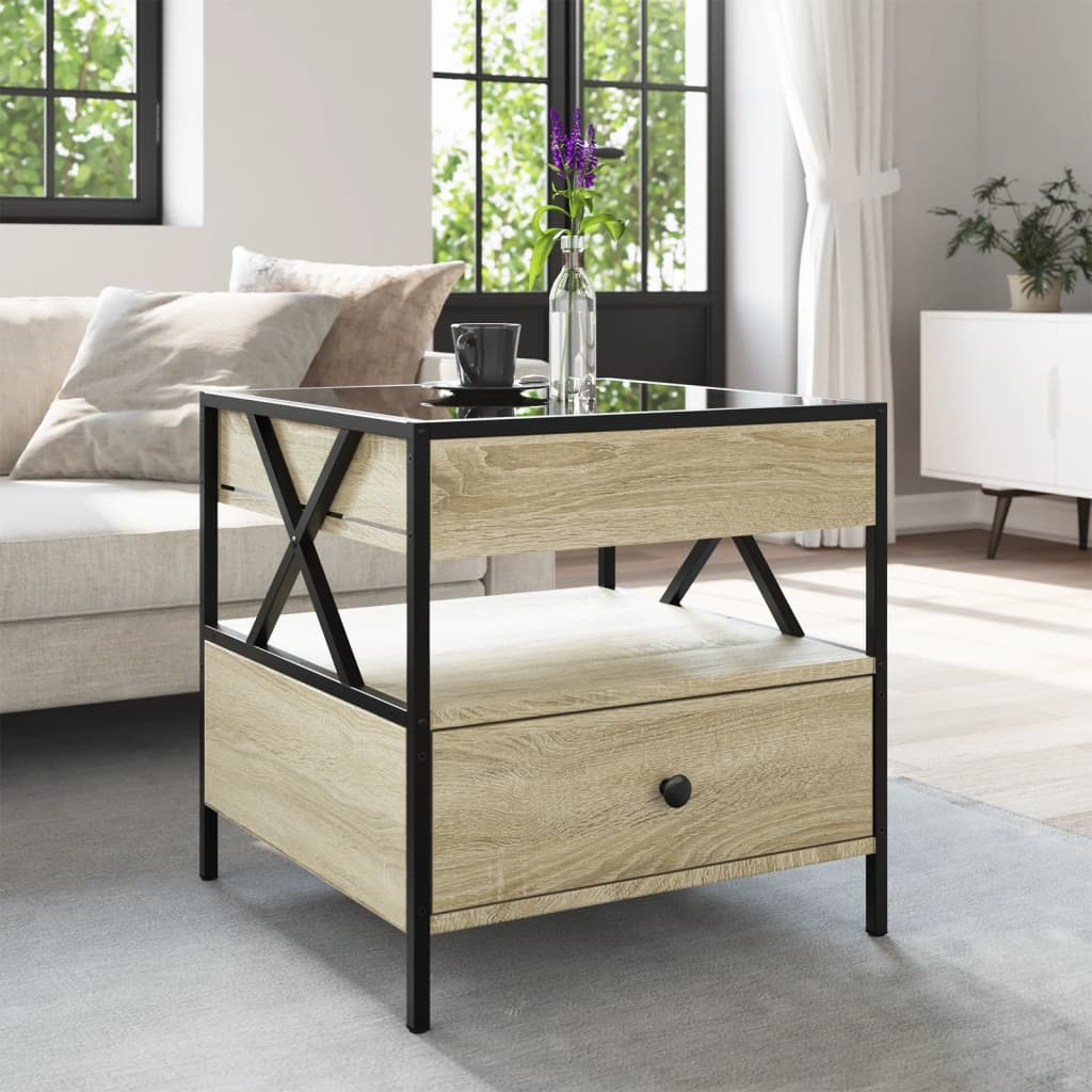 VidaXL Salontafel met Infinity LED 50x50x51 cm sonoma eikenkleurig