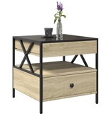 VidaXL Salontafel met Infinity LED 50x50x51 cm sonoma eikenkleurig