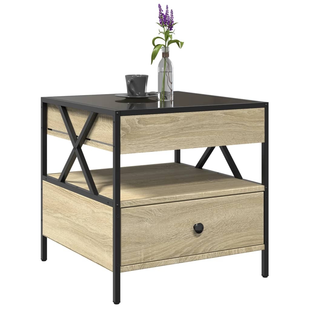 VidaXL Salontafel met Infinity LED 50x50x51 cm sonoma eikenkleurig
