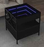 VidaXL Salontafel met Infinity LED 50x50x51 cm zwart