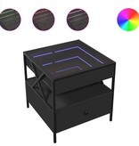 VidaXL Salontafel met Infinity LED 50x50x51 cm zwart