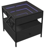 VidaXL Salontafel met Infinity LED 50x50x51 cm zwart