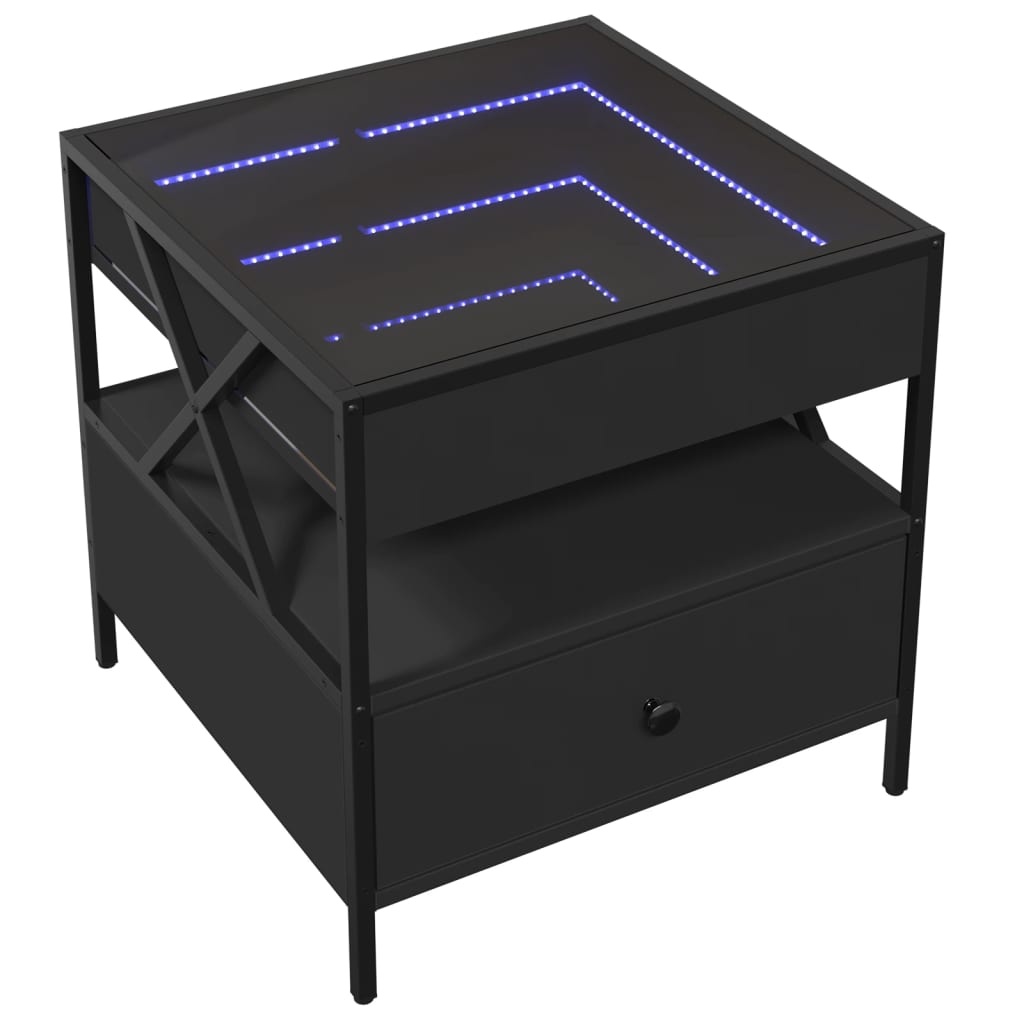 VidaXL Salontafel met Infinity LED 50x50x51 cm zwart