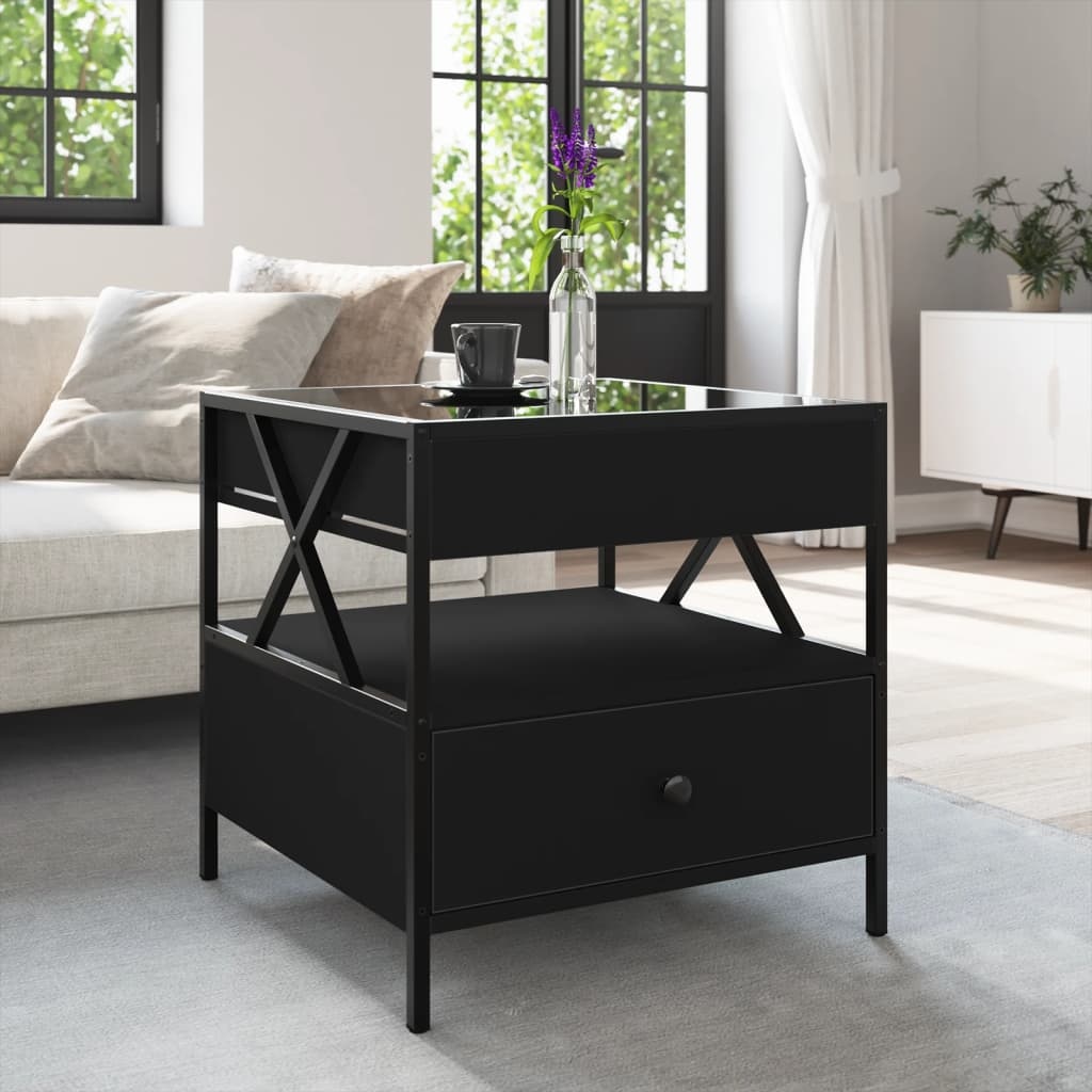 VidaXL Salontafel met Infinity LED 50x50x51 cm zwart
