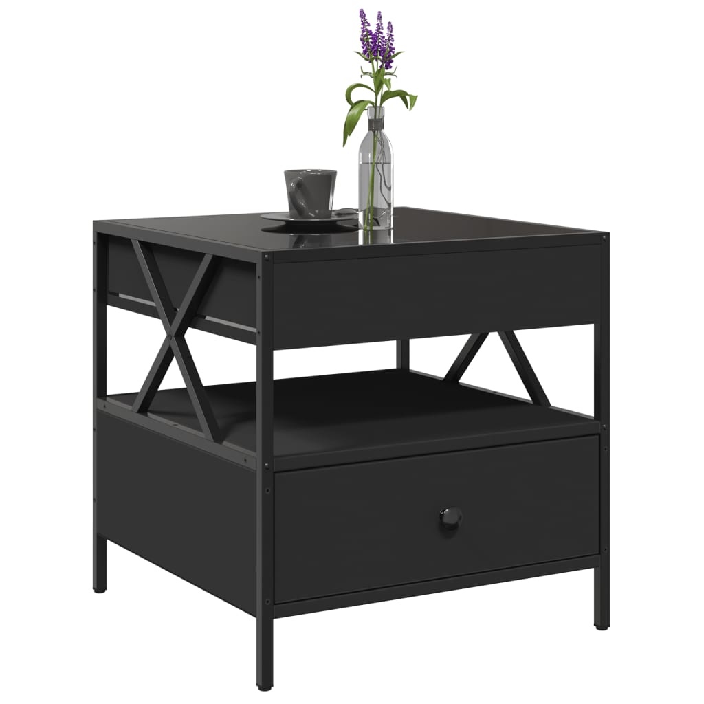 VidaXL Salontafel met Infinity LED 50x50x51 cm zwart