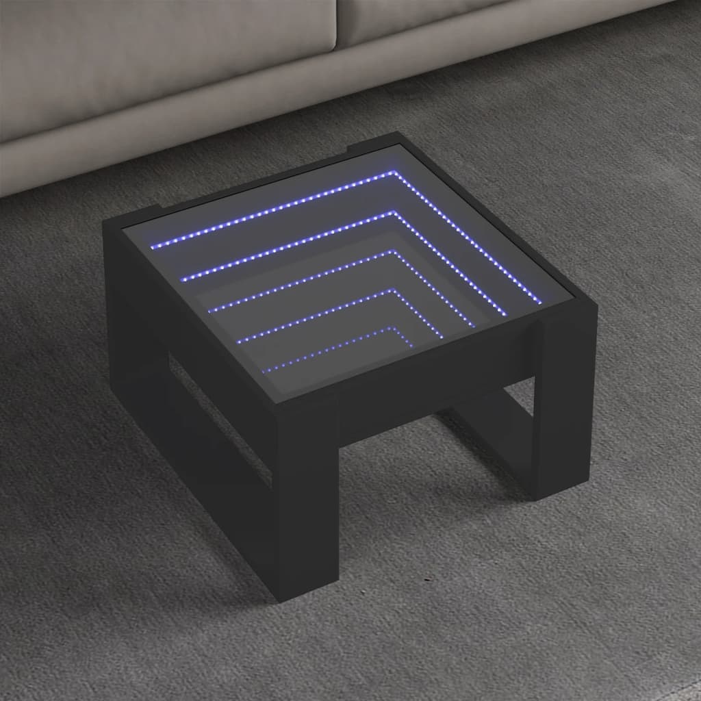 VidaXL Salontafel met Infinity LED 50x53x30 cm zwart