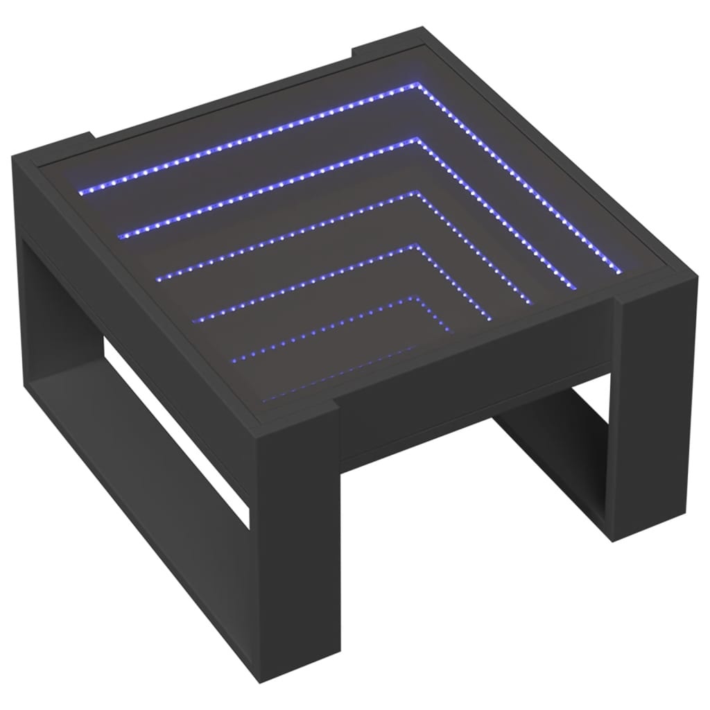 VidaXL Salontafel met Infinity LED 50x53x30 cm zwart