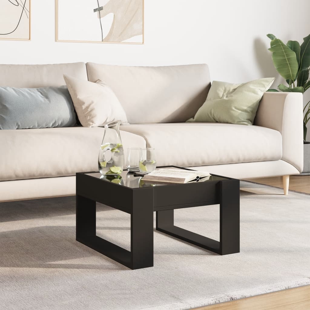 VidaXL Salontafel met Infinity LED 50x53x30 cm zwart