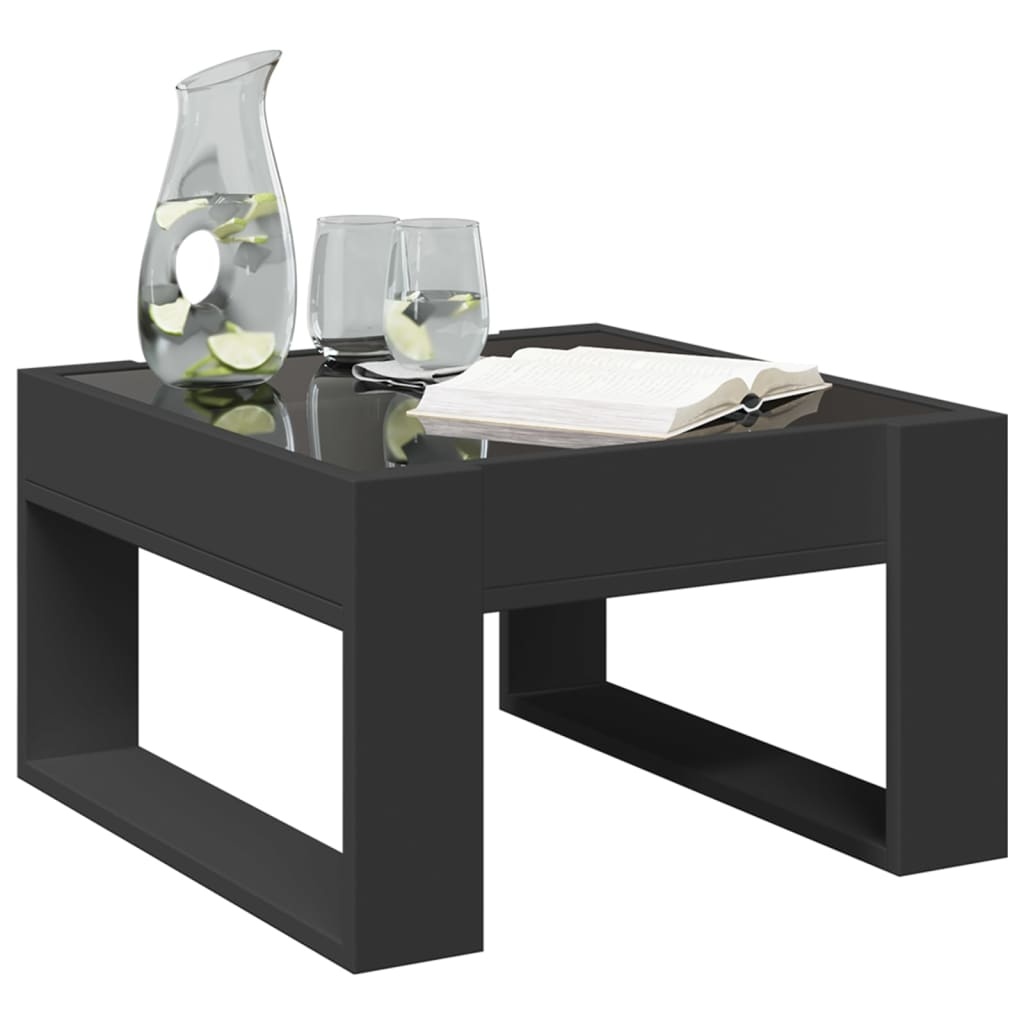 VidaXL Salontafel met Infinity LED 50x53x30 cm zwart