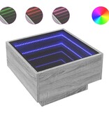 VidaXL Salontafel met LED 50x50x30 cm bewerkt hout grijs sonoma eiken