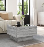 VidaXL Salontafel met LED 50x50x30 cm bewerkt hout grijs sonoma eiken