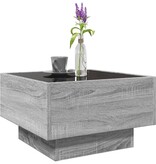 VidaXL Salontafel met LED 50x50x30 cm bewerkt hout grijs sonoma eiken