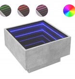 VidaXL Salontafel met LED 50x50x30 cm bewerkt hout betongrijs