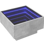 VidaXL Salontafel met LED 50x50x30 cm bewerkt hout betongrijs