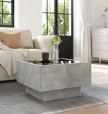 VidaXL Salontafel met LED 50x50x30 cm bewerkt hout betongrijs