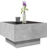VidaXL Salontafel met LED 50x50x30 cm bewerkt hout betongrijs