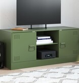 VidaXL Tv-meubel 99x39x44 cm staal olijfgroen