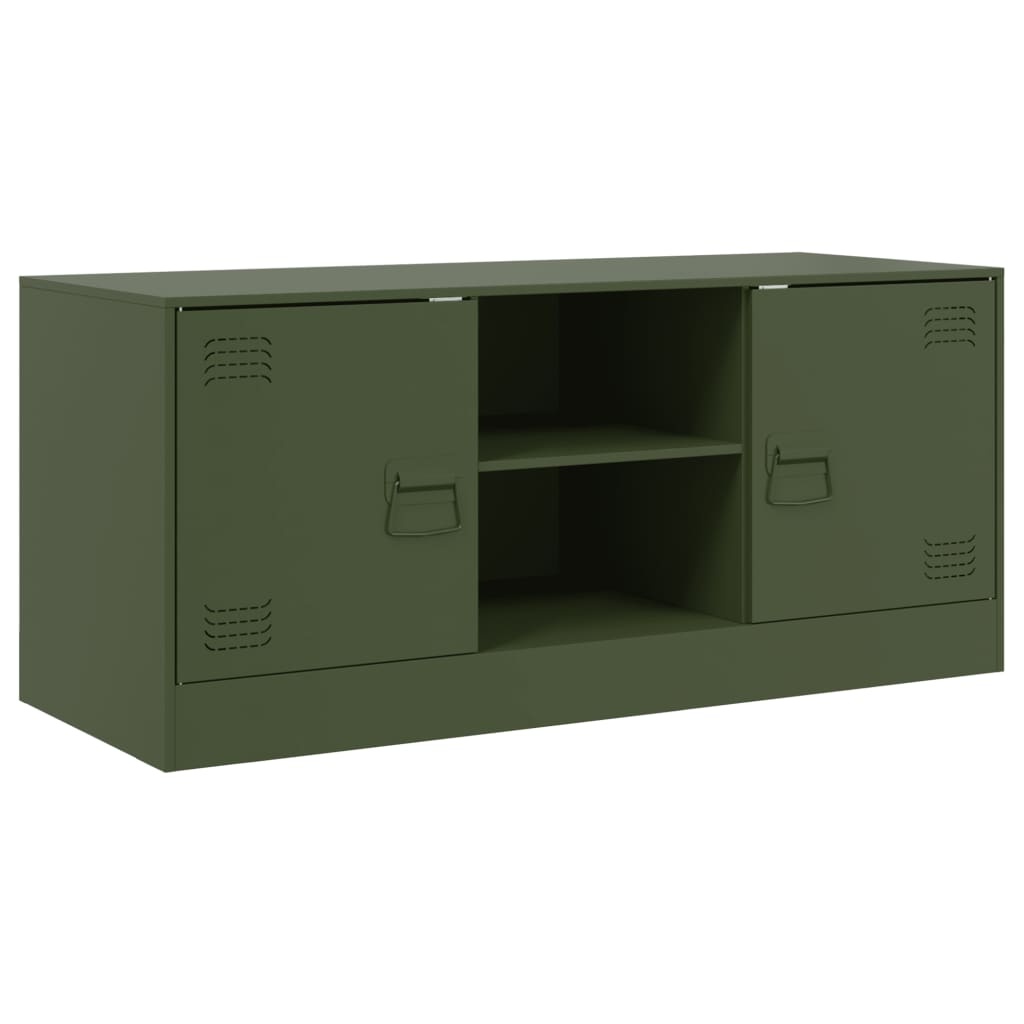 VidaXL Tv-meubel 99x39x44 cm staal olijfgroen