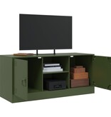 VidaXL Tv-meubel 99x39x44 cm staal olijfgroen