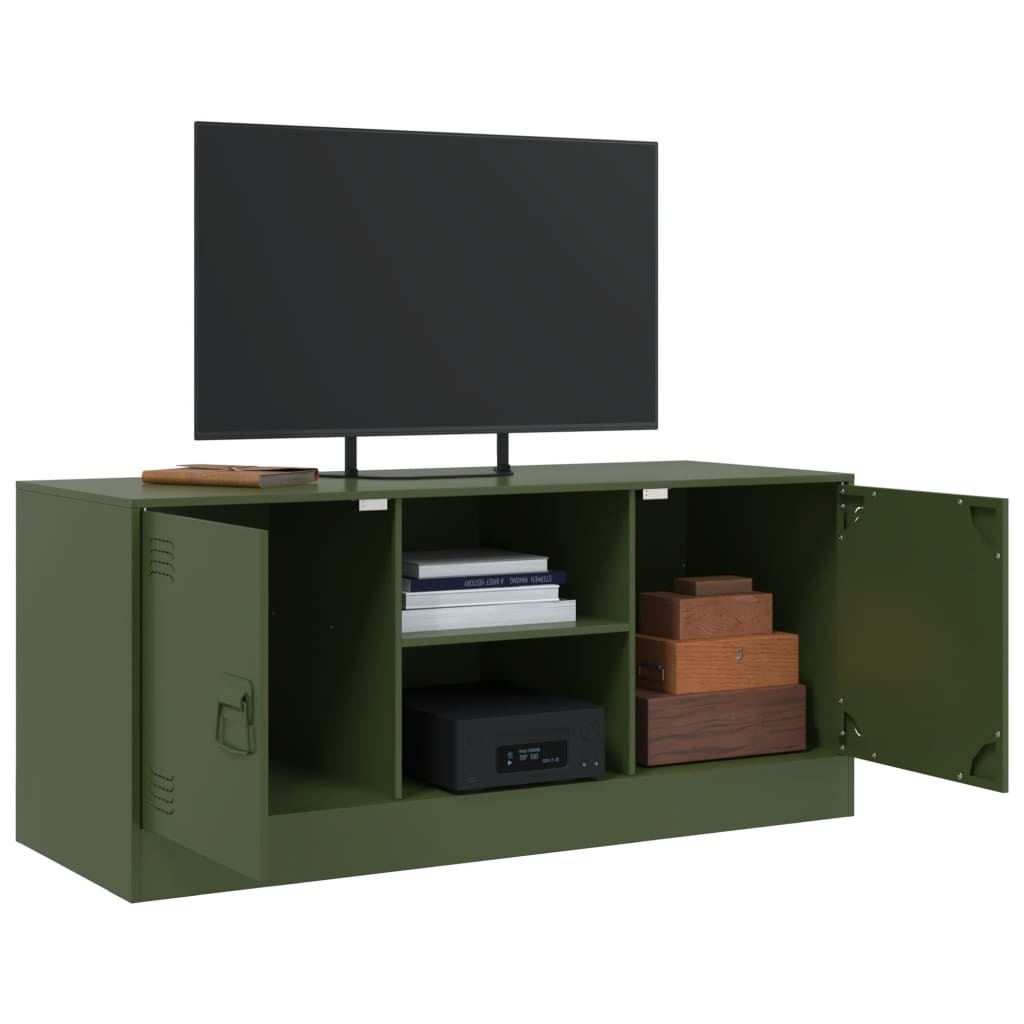 VidaXL Tv-meubel 99x39x44 cm staal olijfgroen