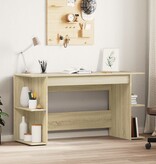 VidaXL Bureau 140x50x75 cm bewerkt hout sonoma eikenkleurig