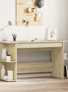 VidaXL Bureau 140x50x75 cm bewerkt hout sonoma eikenkleurig