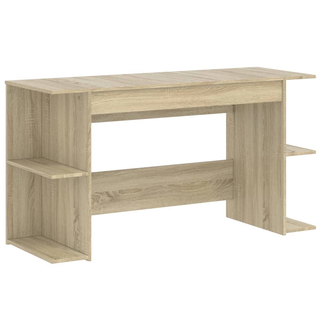 VidaXL Bureau 140x50x75 cm bewerkt hout sonoma eikenkleurig
