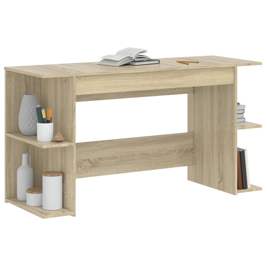 VidaXL Bureau 140x50x75 cm bewerkt hout sonoma eikenkleurig