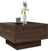VidaXL Salontafel met LED 50x50x30 cm bewerkt hout bruin eikenkleurig