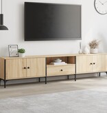 VidaXL Tv-meubel met lade 200x25x44 cm bewerkt hout sonoma eikenkleur