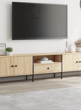 VidaXL Tv-meubel met lade 200x25x44 cm bewerkt hout sonoma eikenkleur