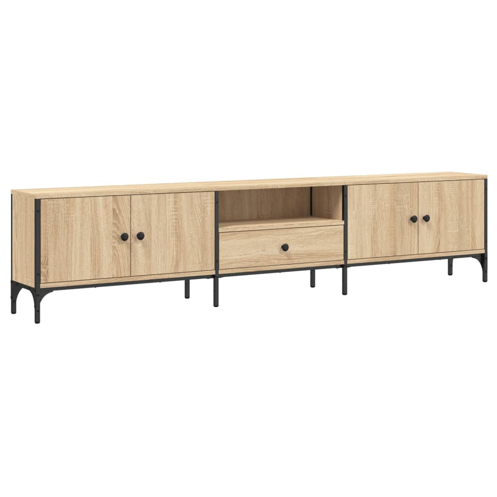 VidaXL Tv-meubel met lade 200x25x44 cm bewerkt hout sonoma eikenkleur