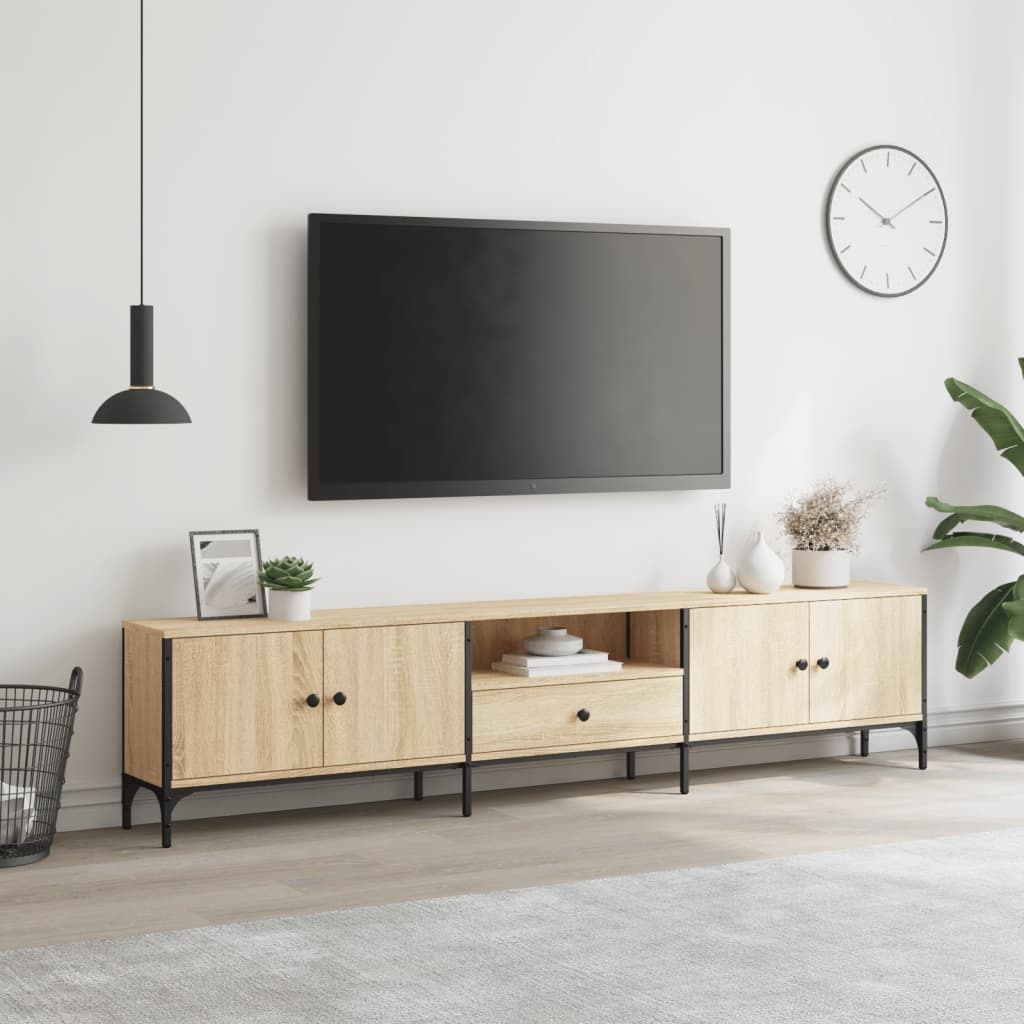 VidaXL Tv-meubel met lade 200x25x44 cm bewerkt hout sonoma eikenkleur