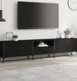 VidaXL Tv-meubel met lade 200x25x44 cm bewerkt hout zwart