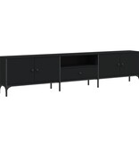 VidaXL Tv-meubel met lade 200x25x44 cm bewerkt hout zwart