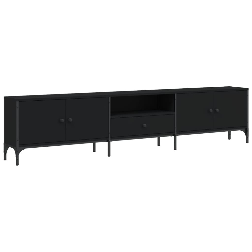 VidaXL Tv-meubel met lade 200x25x44 cm bewerkt hout zwart