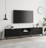 VidaXL Tv-meubel met lade 200x25x44 cm bewerkt hout zwart