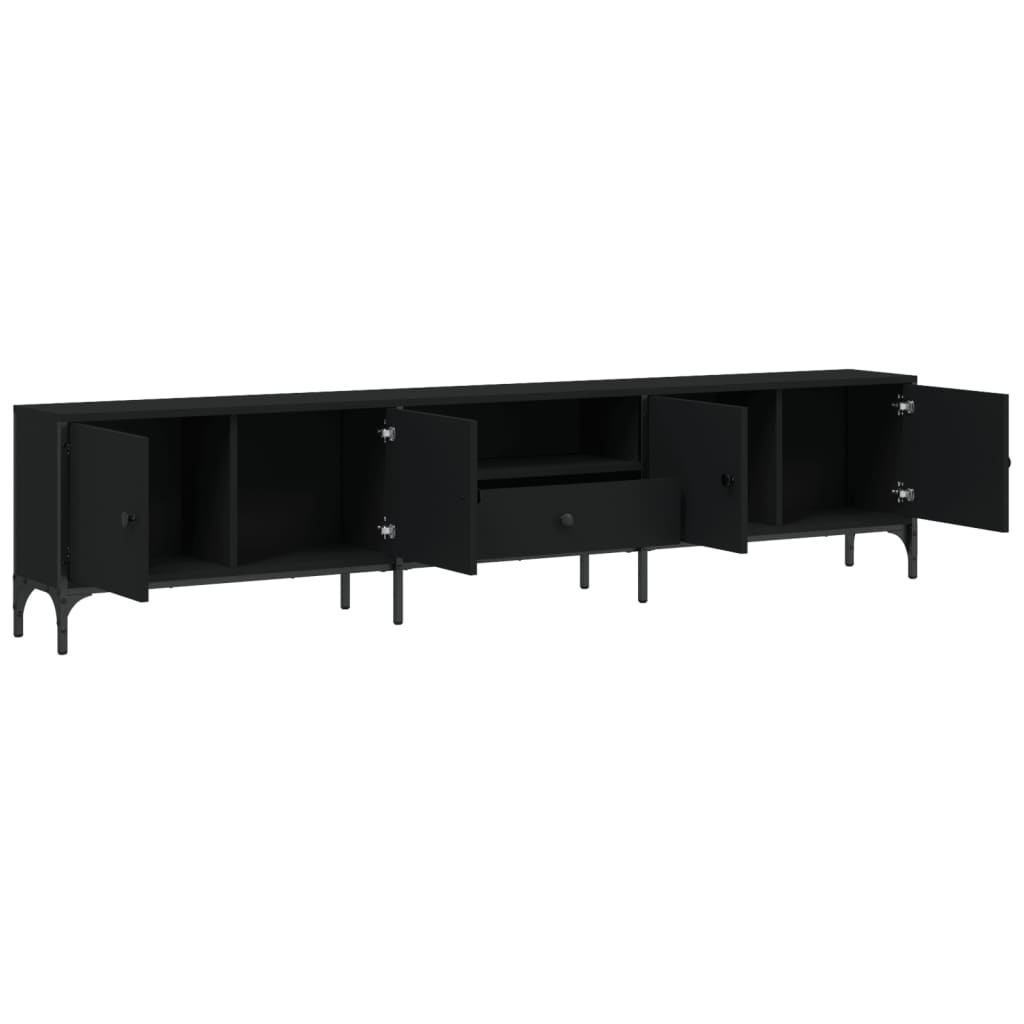 VidaXL Tv-meubel met lade 200x25x44 cm bewerkt hout zwart