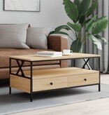 VidaXL Salontafel 100x51x45 cm bewerkt hout sonoma eikenkleurig